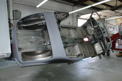 Mercedes-Benz 300Sc body undergoing frame off restoration